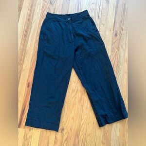 Turnblack Linen Black Straight Leg Pants Size Xs S